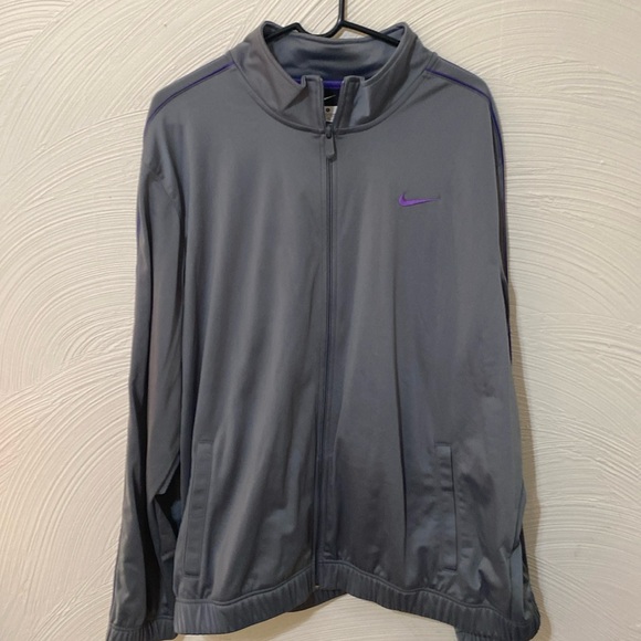 Nike XL mens full zip jacket purple and grey 100% polyester coat mens - Picture 3 of 11